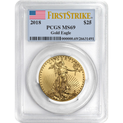 2018 1/2 oz PCGS MS-69 First Strike Gold American Eagle