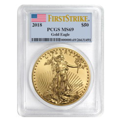 2018 1 oz PCGS MS-69 First Strike Gold American Eagle