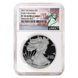 2017-W Silver Eagle Proof - PF-70 NGC Early Releases NY Label