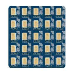 Pamp Suisse Sheet of 25 1 gram Gold Multigram Set