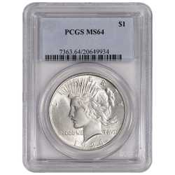 1922-1935 PCGS MS-64 Peace Silver Dollar - Random Year