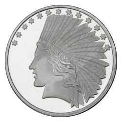 1 oz SilverTowne Silver Indian Head Round