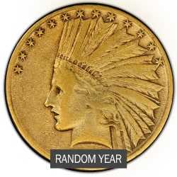 $10 Indian Eagle Gold Coin (Cleaned/Jewelry Grade) - Random Year