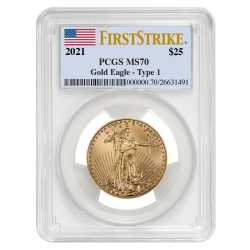 2021 1/2 oz PCGS MS-70 FS American Gold Eagle Coin