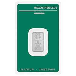 Argor-Heraeus Platinum 5 gram Bar - Front