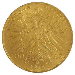 1915 Austrian Gold 100 Corona BU (Restrike)