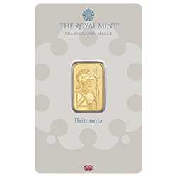 BR Gold Britannia 5 Gram Bar - Assay - Front