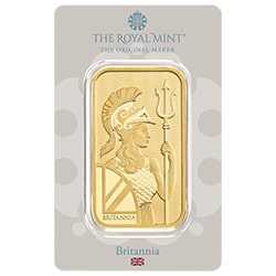 BR Gold Britannia 50 Gram Bar - Assay - Front