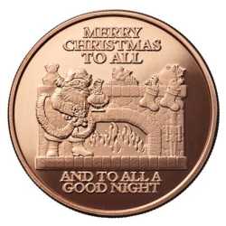 Santa Fireplace 1 oz Copper Round - Osborne Mint