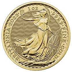2023 1 oz Gold Britannia Coin BU (King Charles III) - Reverse
