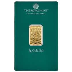 5 Gram Christmas Tree Gold Bar