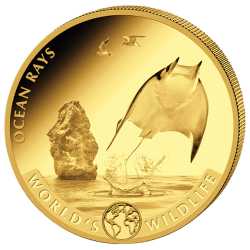 2023 1 oz Geiger Ocean Ray Gold Coin - World's Wildlife