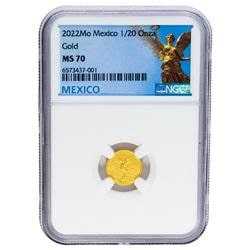 2022 1/20 oz NGC MS-70 Mexican Gold Libertad Coin