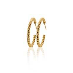 Gold Thread Hoop 24k Earrings | SD24K