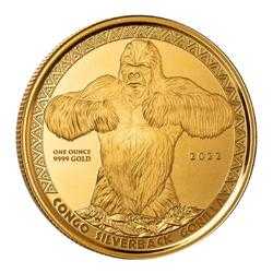 2022 1 oz Congo Gorilla Gold Proof Coin