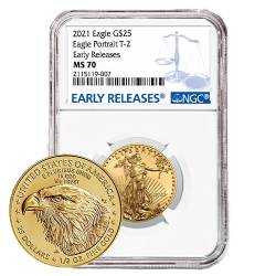 2021 1/2 oz NGC MS-70 Early Releases Type 2 American Gold Eagle Coin
