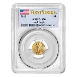 2022 PCGS MS-70 First Strike American Gold Eagle Coin 1/10 oz