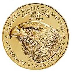 2023 1/2 oz American Gold Eagle Coin BU - Obverse 2023 1/2 oz American Gold Eagle Coin BU - Obverse