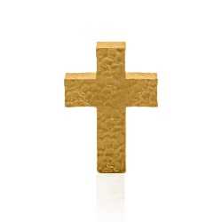Gold Hammered Cross 24k Pendant| SD24K