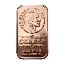 1 oz Indian Head Copper Bar - Osborne Mint
