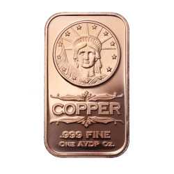 1 oz Liberty Head Copper Bar - Osborne Mint