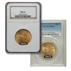 $10 MS-63 Indian Eagle Gold Coin (NGC or PCGS) - Random Year