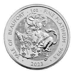 2023 1 oz Tudor Beast Yale of Beaufort Platinum Coin