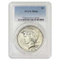 1922-1935 PCGS MS-66 Peace Silver Dollar - Random Year