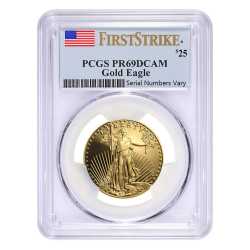 1/2 oz PCGS PF-69 American Gold Eagle Proof Coin - Random Year