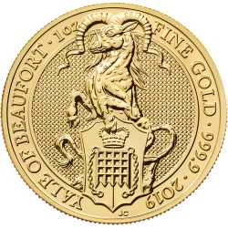 2019 1 oz Queen's Beasts The Yale of Beaufort Gold Coin
