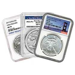 Assorted Graded Silver Eagle Coins