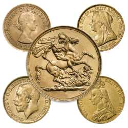 Royal Mint Gold Sovereign Coin Avg Circulated - Random Year