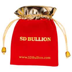 SD Bullion Red and Gold Velvet Holiday Bag