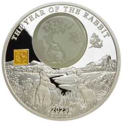 2023 2 oz Burundi Lunar Jade Year of the Rabbit Silver Proof Coin 