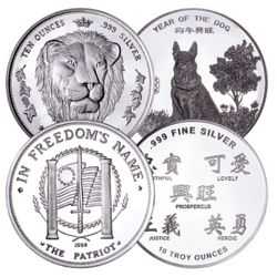 10 oz Silver Rounds 0.999 Fine - Design Our Choice