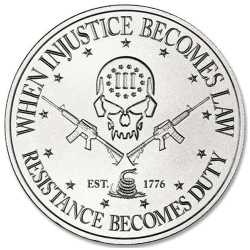 1.5 oz Deuce Four Skull Type II Silver Round