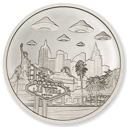 1 oz UFOs Over Las Vegas Silver Round