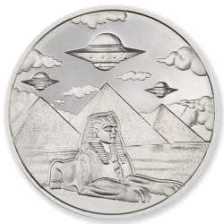 1 oz UFOs Over the Pyramids Silver Round