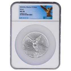 2022 NGC MS-70 5 oz Mexican Silver Libertad Coin