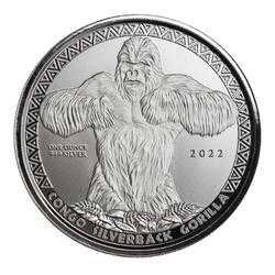 2022 1 oz Congo Gorilla Silver Coin
