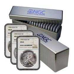 US Silver Eagle NGC MS-69 Brown Label 1 oz Coin Complete Set (1986-2023)