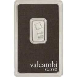 Valcambi Platinum Bar In Assay Card 5 Gram