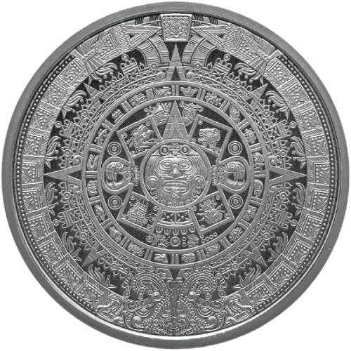 1\u002F2\u0020oz\u0020Aztec\u0020Calendar\u0020Silver\u0020Round