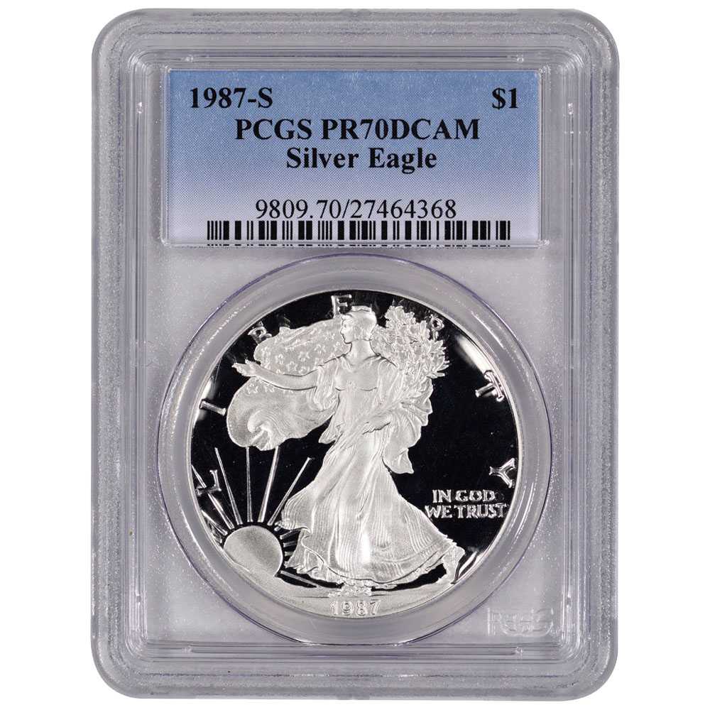 1987\u002DS\u0020PCGS\u0020PR\u002D70\u0020American\u0020Silver\u0020Eagle\u0020Proof\u0020Coin