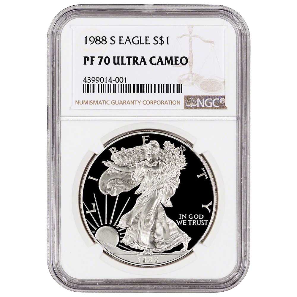 1988\u002DS\u0020NGC\u0020PF\u002D70\u0020Proof\u0020American\u0020Silver\u0020Eagle\u0020Coin