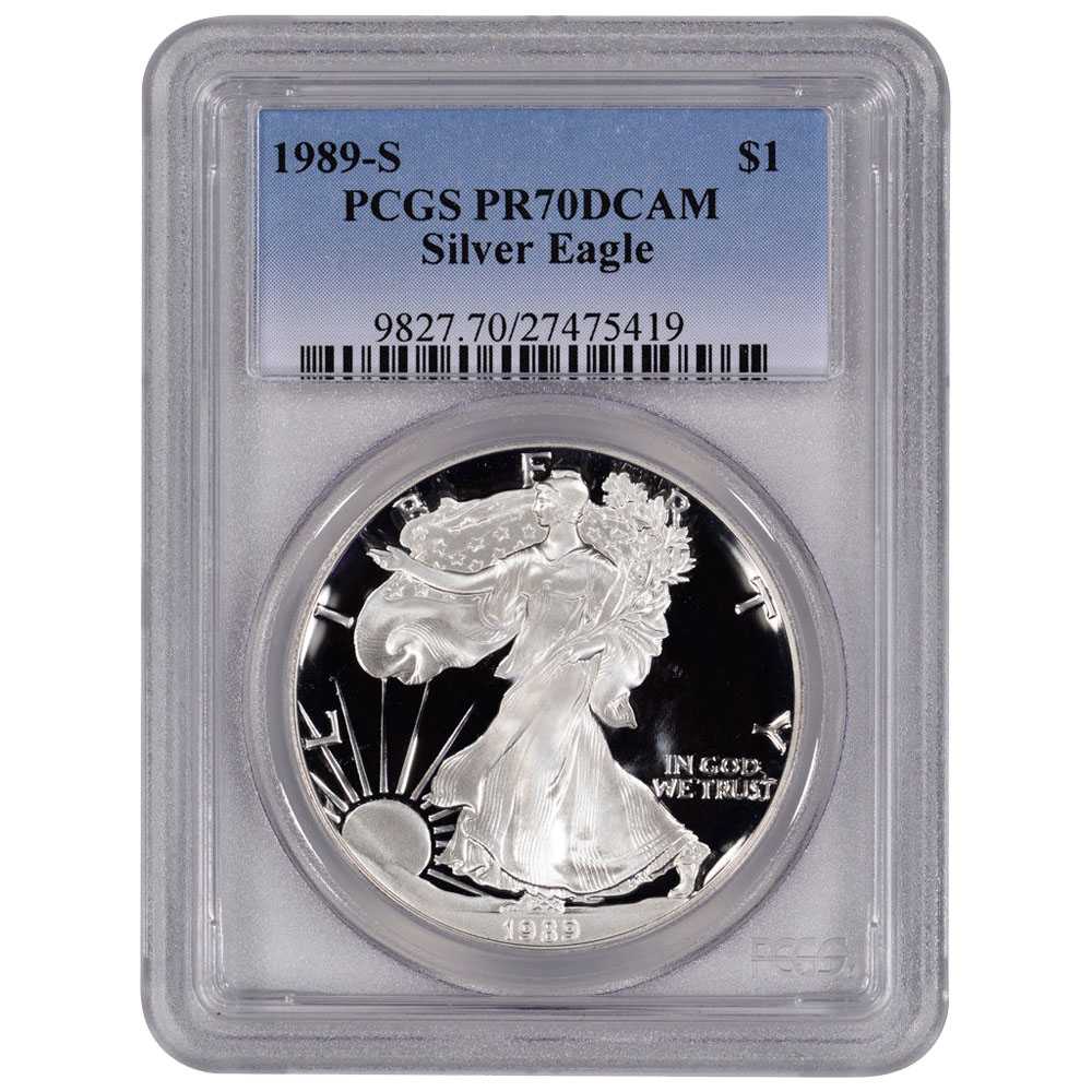 1989\u002DS\u0020PCGS\u0020PR\u002D70\u0020American\u0020Silver\u0020Eagle\u0020Proof\u0020Coin