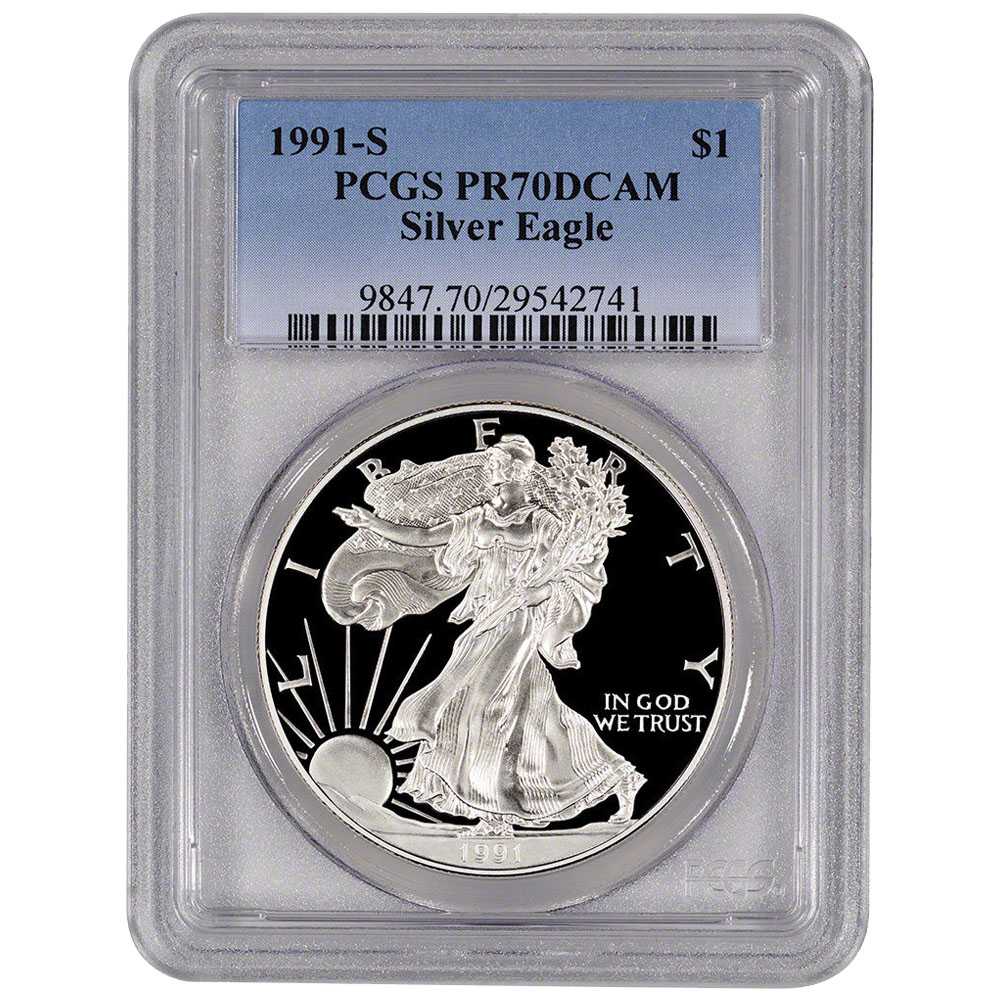 1991\u002DS\u0020PCGS\u0020PR\u002D70\u0020American\u0020Silver\u0020Eagle\u0020Proof\u0020Coin