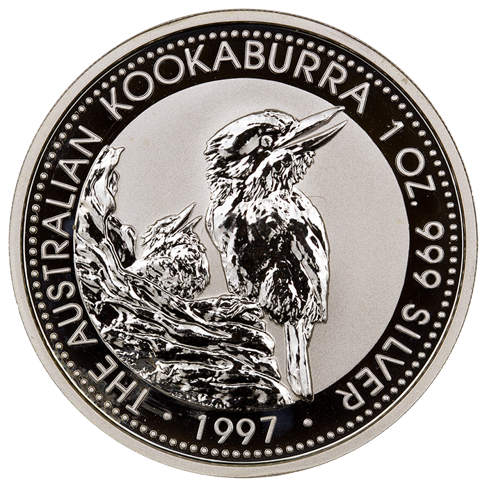 1997\u00201\u0020oz\u0020Australian\u0020Kookaburra\u0020Silver\u0020Coin