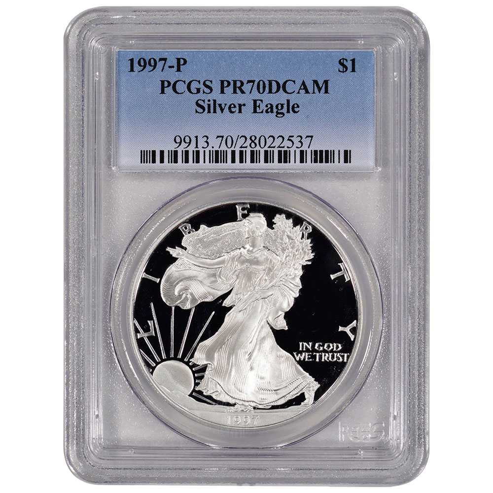 1997\u002DP\u0020PCGS\u0020PR\u002D70\u0020American\u0020Silver\u0020Eagle\u0020Proof\u0020Coin