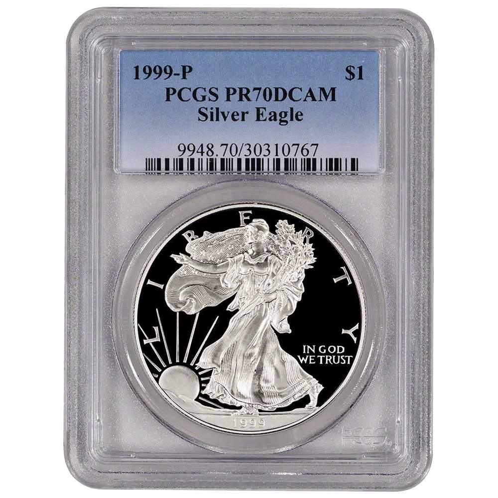 1999\u002DP\u0020PCGS\u0020PR\u002D70\u0020American\u0020Silver\u0020Eagle\u0020Proof\u0020Coin